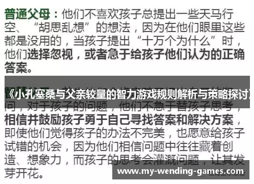 《小孔塞桑与父亲较量的智力游戏规则解析与策略探讨》